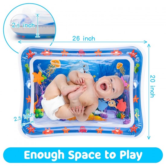 Baby Water Play Mat Toy Inflatable Tummy Time Leak-Proof||Fun Activity Play Center Indoor & Outdoor for Babies, Infants & Toddlers 3 to 12 Months