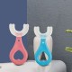 Toothbrush for Kids with U Shaped Silicone Brush Head for 360 Degree Cleaning Suitable For 2-6 Years, Manual, Heart Design, Multicolor