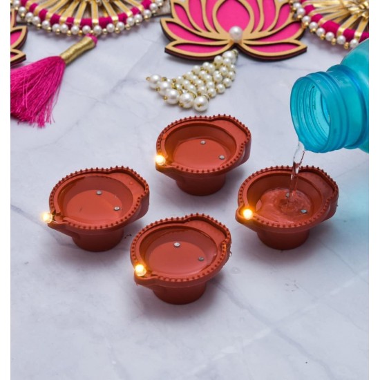 Water Sensor Diya No Electricity Needed, Artificial Flameless Candle Panti Best for Decorations for All Occasions Ganapati Navratri Diwali