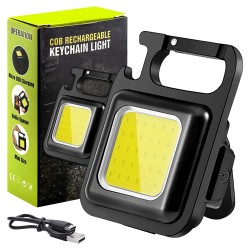 LED Mini Metal Keychain Light| Portable USB Rechargeable Torch Light with 3 Lighting Modes