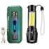 Led Flashlight Rechargeable USB Mini Torch Light, Ultra Brightest Small Flash Light Handheld Pocket Compact Portable Tiny Lamp with COB Side Lantern, High Powered Tactical Travel Flashlights