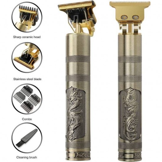 T9 Vintage Hair Trimmer Salon Series Fully Waterproof Trimmer, 60 Minute Runtime 4 Length Settings, Battery Powered