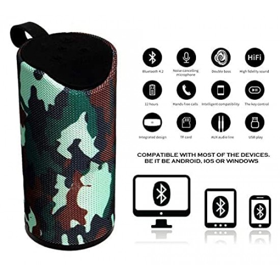 TG113 Portable Bluetooth Speaker with USB/Micro SD Card/AUX/Mic Multimedia Speaker System Super Bass Compatible with Android