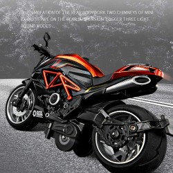 Kids Toy Motorcycle- 1:12 Scale Motorcycle with Sound and Light, Motorcycle Toys (Multicolor)