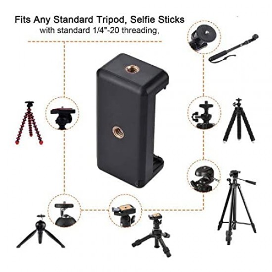 Universal Monopod Holder Clip for Mobile Camera Holder and Tripod Mount Holder- Black